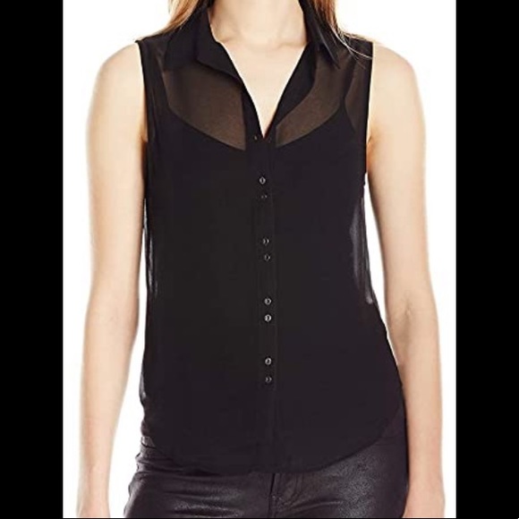 Sleeveless sheer button down - Picture 6 of 6